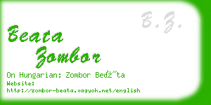 beata zombor business card